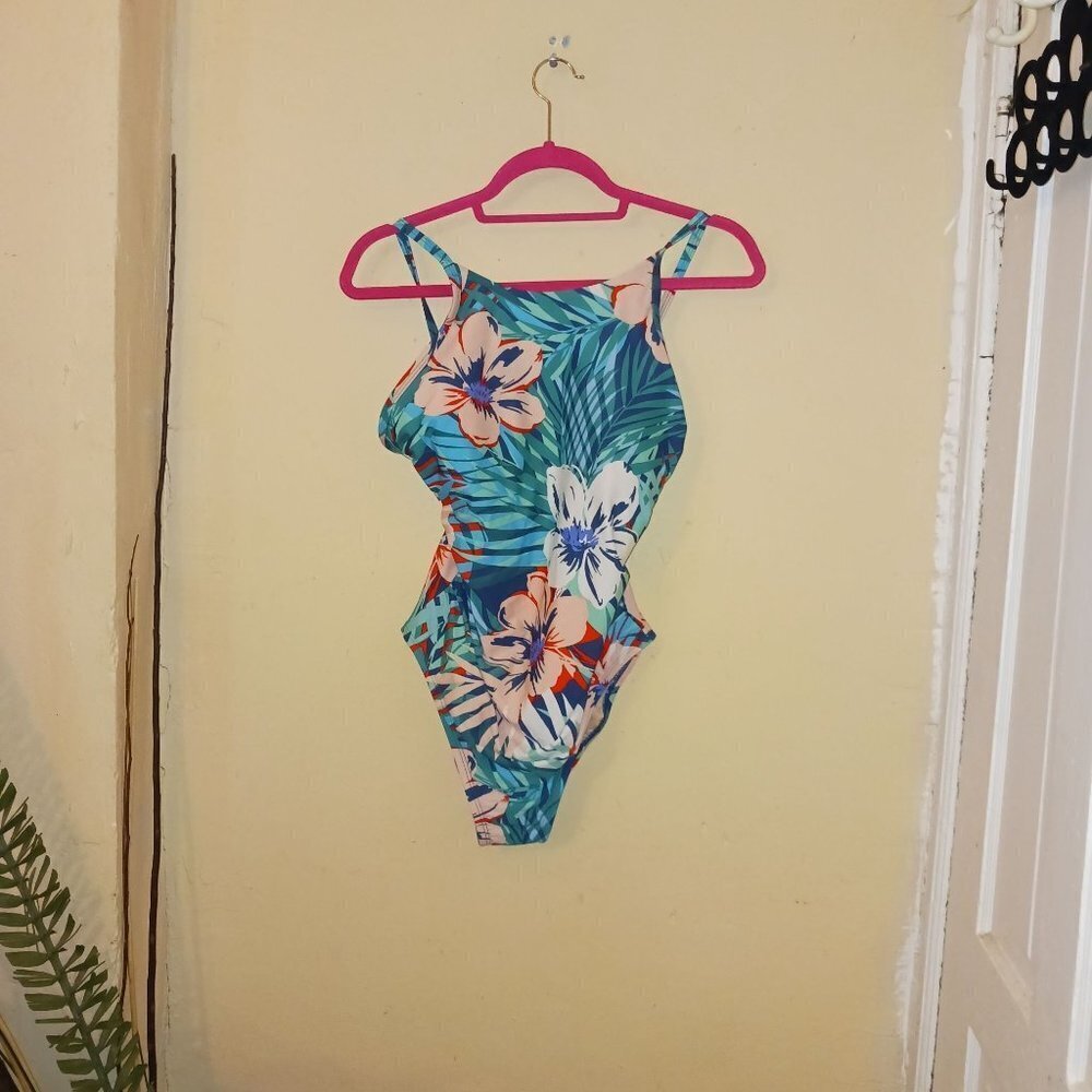 Kona Sol womens floral criss cross back closure one piece swim suit size… - Picture 4 of 9